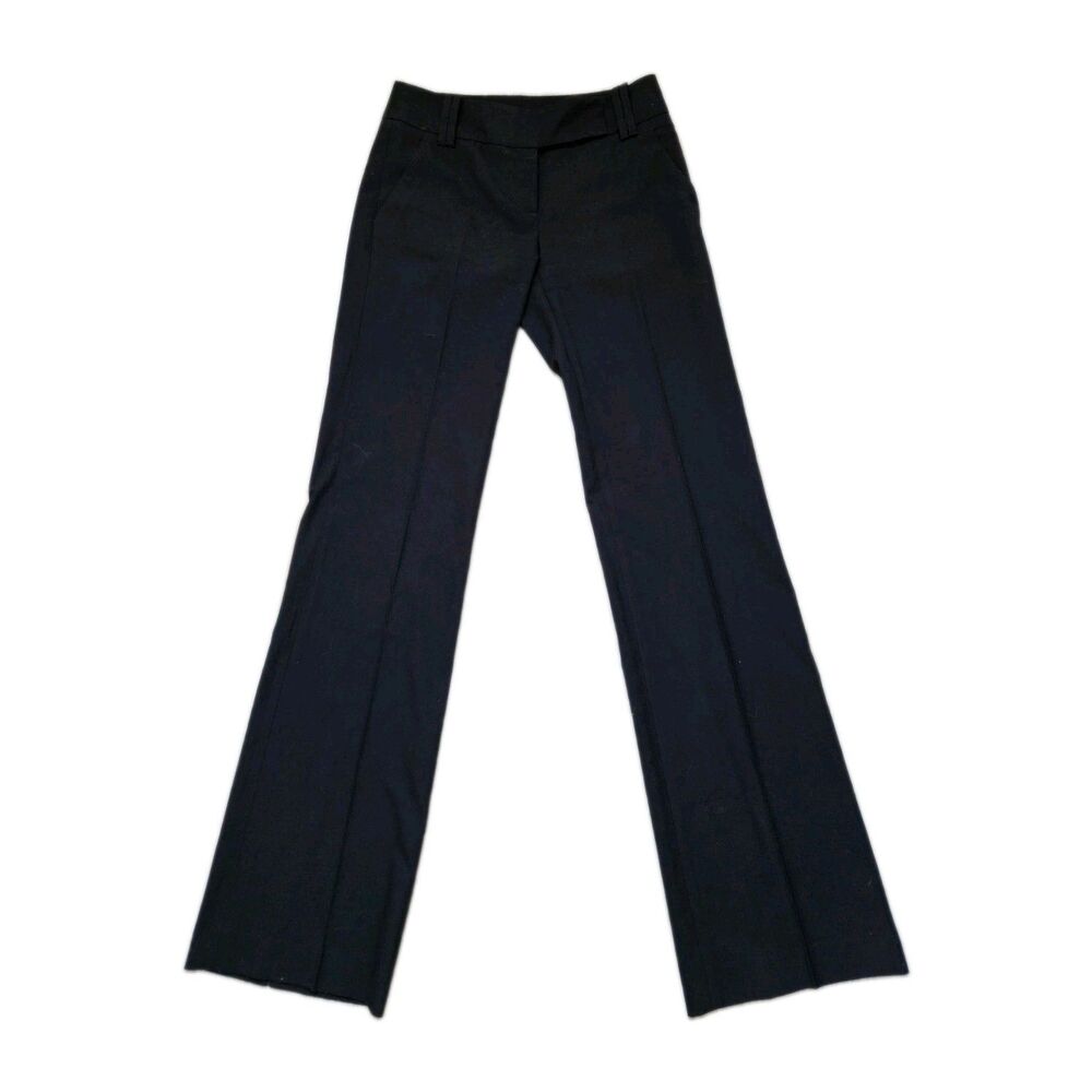 Zara Basic Black Flare Leglow Rise Dress Pants Stretch Trousers Size XS 2 EUC